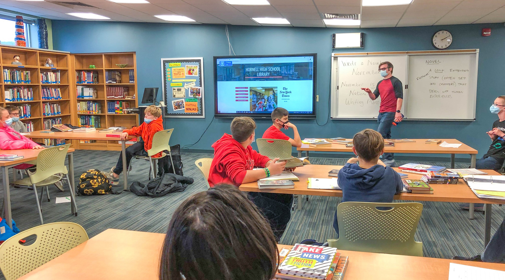 Students in library