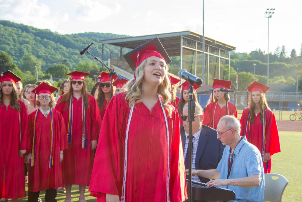 Choir performing at graduation
