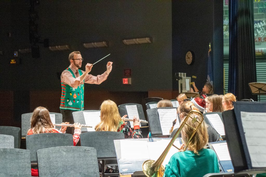 Junior High band performs at holiday concert