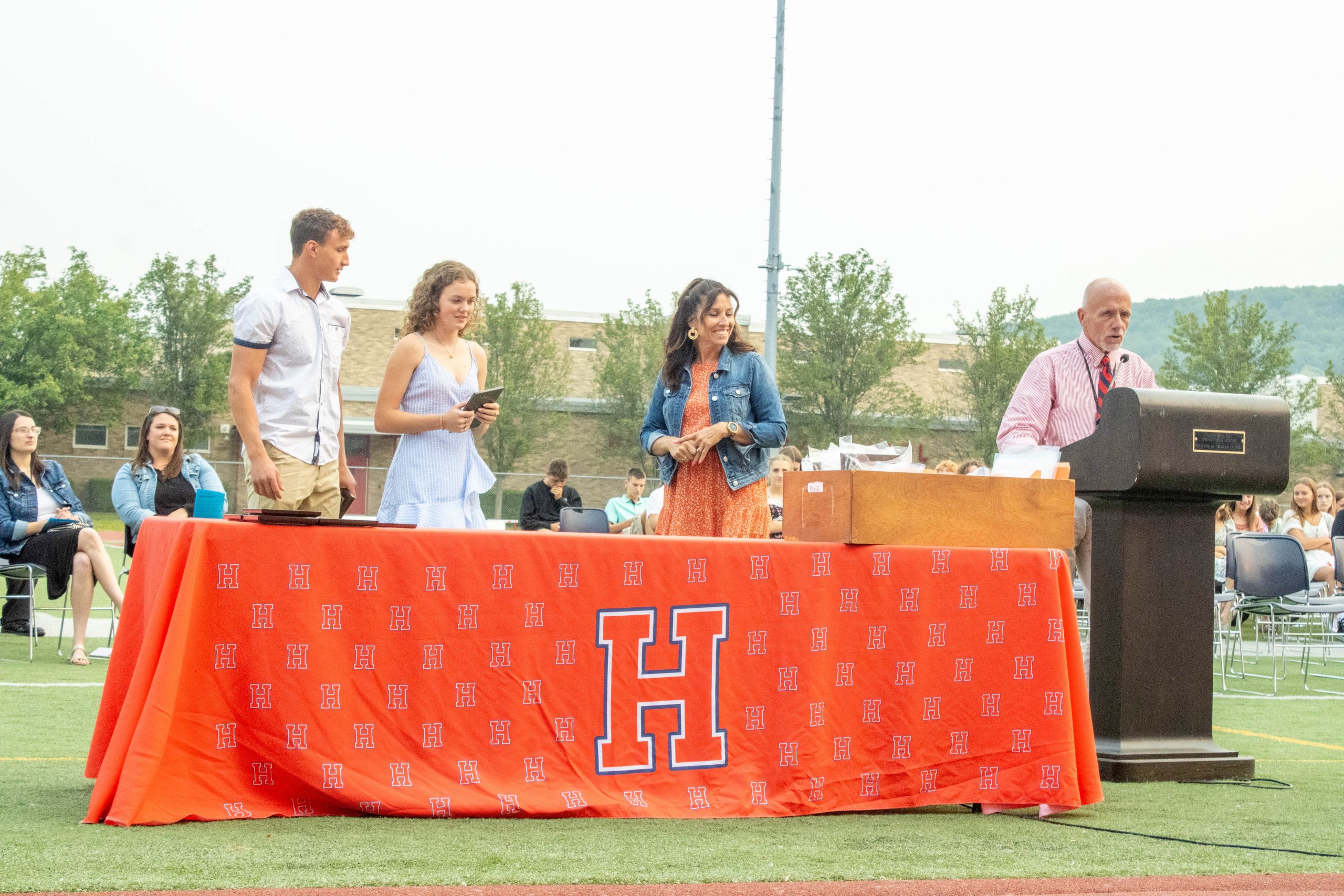 Student-Athletes receiving awards at the Athletic Awards Ceremony 