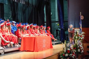 The Hornell City School District has a tradition of inviting alumni to address the graduating class. This year the district invited Ellen Cohen, Class of 1972.