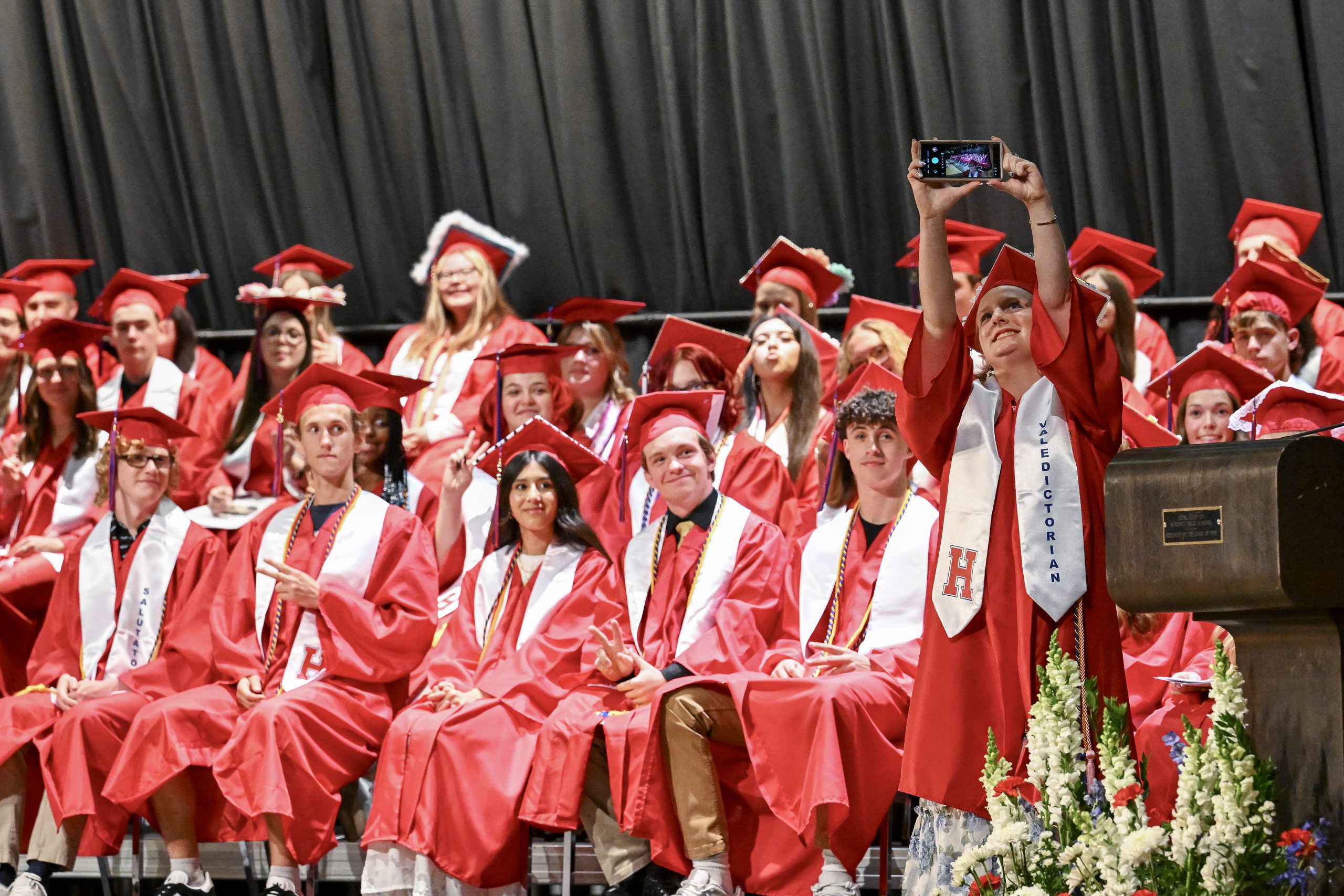 Seniors walk with 4PK graduates down the halls of North Hornell